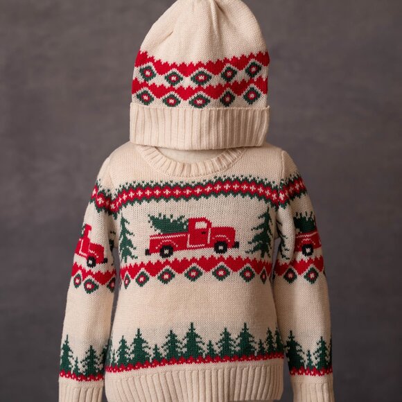 Boys Christmas Set with Truck Sweater - Picture 3 of 3